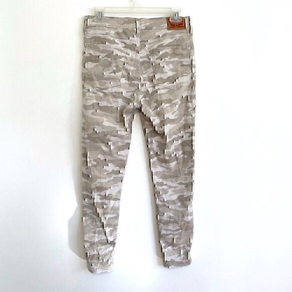 LEVI'S 720 High Rise Super Skinny Crop Jeans Tan Camo Camouflage Cropped Ankle - Picture 9 of 12